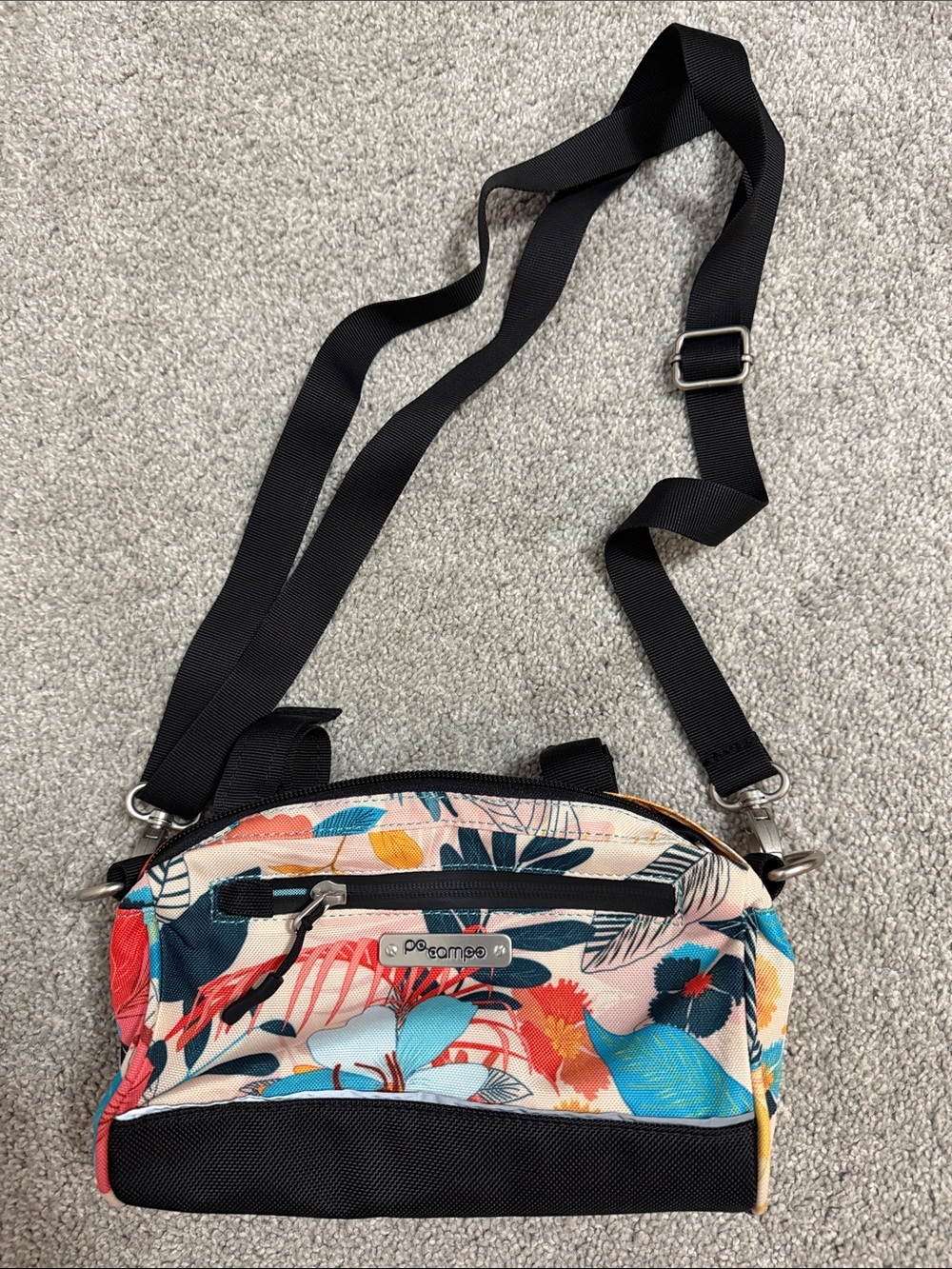 Po Campo Bike Handlebar Bag w/ Velcro Straps Adjustable Crossbody Purse Straps